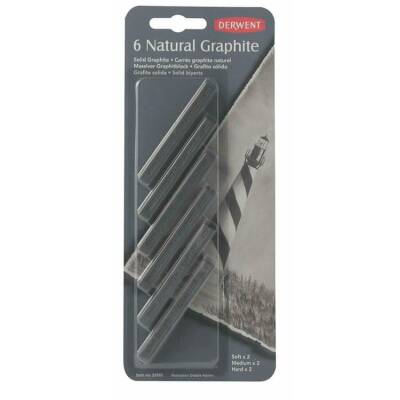 Derwent Natural Graphite Grafit Blok 6'lı Blister - 1