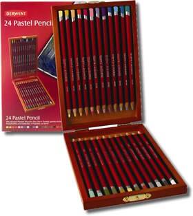 Derwent Pastel Pencil 24'lü Ahşap Kutu Pastel Kalem Seti - 1