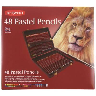 Derwent Pastel Pencil 48'li Ahşap Kutu Pastel Kalem Seti - 1