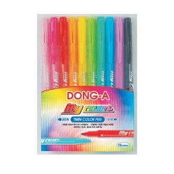 Dong-A My Color 2 Çift Uçlu Keçeli Kalem 10 Renk - 1
