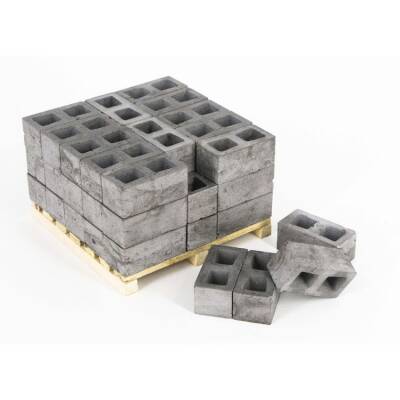 Düz Çimento Blok Gri 1:12 3x1.5x1.3 cm 80'li Paket - 1