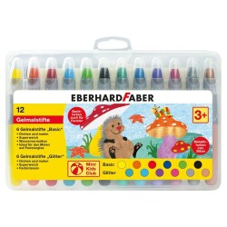 Eberhard Faber Gel Crayon Sulandırılabilir Jel Mum Boya 12 Renk Basic&Metallic - 1