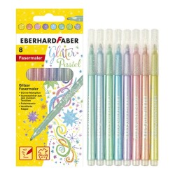 Eberhard Faber Glitter Pastel Simli Keçeli Kalem 8 Renk - 1