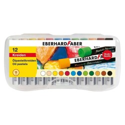Eberhard Faber Yağlı Pastel Boya 12 Renk Plastik Kutu - 1