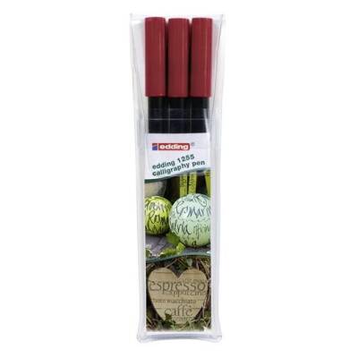 Edding 1255 Kaligrafi Kalemi 3'lü Set Kırmızı (2.0 - 3.5 - 5.0 mm) - 1