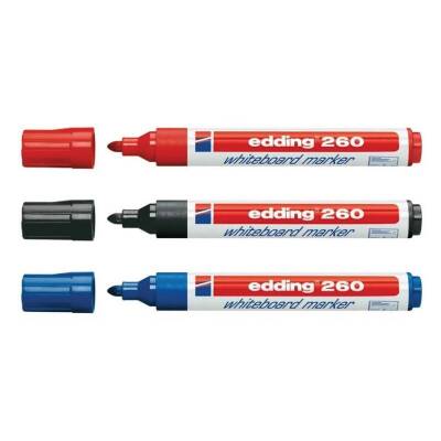 Edding 260 Yazı Tahtası Kalemi 3'lü Siyah, Kırmızı, Mavi - 1