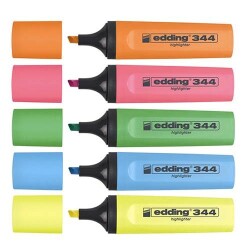 Edding 344 Highlighter Fosforlu İşaretleme Kalemi 5 RENK SET - 1