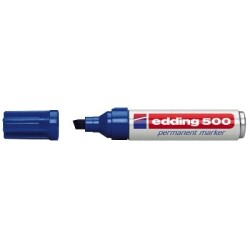 Edding 500 Kesik Uçlu Permanent Markör 7 mm. Mavi - 1