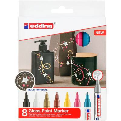Edding 750 Çok Amaçlı Örtücü Boyama Markörü 2-4 mm 8'li - 1