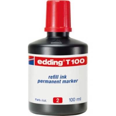 Edding T100 Permanent Marker Mürekkebi 100 ml. KIRMIZI - 1