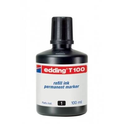 Edding T100 Permanent Marker Mürekkebi 100 ml. SİYAH - 1