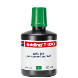 Edding T100 Permanent Marker Mürekkebi 100 ml. YEŞİL - 1