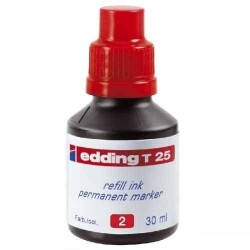 Edding T25 Permanent Marker Mürekkebi 30 ml. KIRMIZI - 1