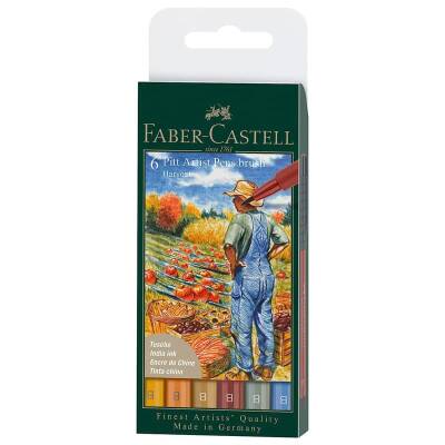 Faber Castell 6 Pitt Artist Pen Brush Harvest 167179 - 1