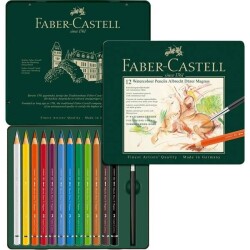 Faber Castell Albrecht Dürer Magnus Kalın Aquarel Boya 12 Renk Metal Kutu - 1