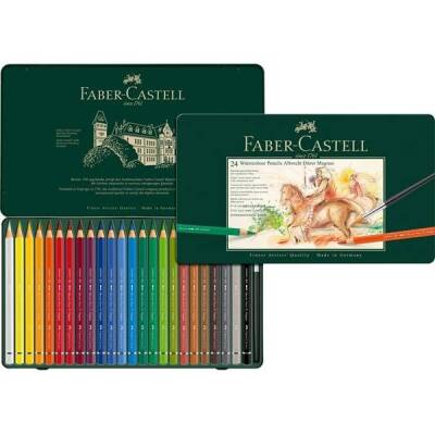 Faber Castell Albrecht Dürer Magnus Kalın Aquarel Boya 24 Renk Metal Kutu - 1