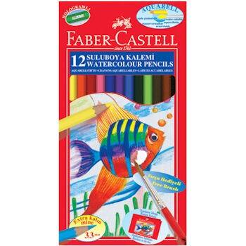 Faber Castell Aquarel Suluboya Kalemi 12 Renk Karton Kutu - 1