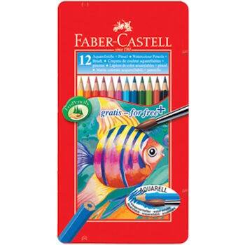 Faber Castell Aquarel Suluboya Kalemi 12 Renk Metal Kutu - 1
