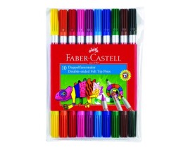 Faber Castell Çift Uçlu Keçeli Kalem 10 Renk - 1