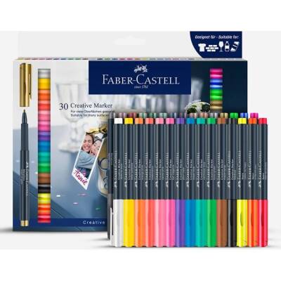 Faber Castell Creative Marker 30 Renk Permanent Boyama Kalemi - 1