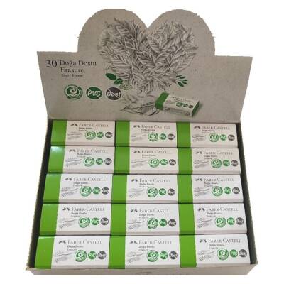 Faber Castell Doğa Dostu Silgi Küçük Boy 30'lu Paket PVC İçermez - 1