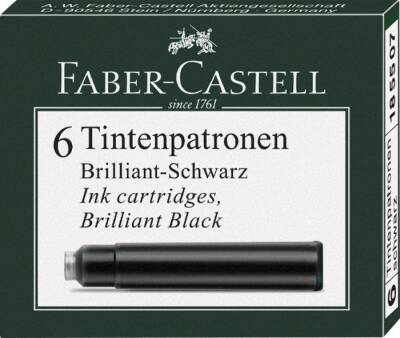 Faber Castell Dolma Kalem Mürekkep Kartuşu 6'lı SİYAH - 1