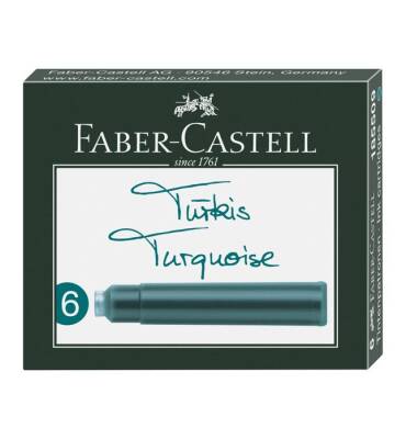 Faber Castell Dolma Kalem Mürekkep Kartuşu 6'lı TURKUAZ - 1