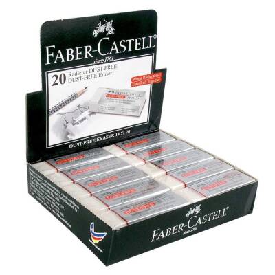 Faber Castell Dust-Free Beyaz Silgi Büyük Boy 20'li Kutu - 1