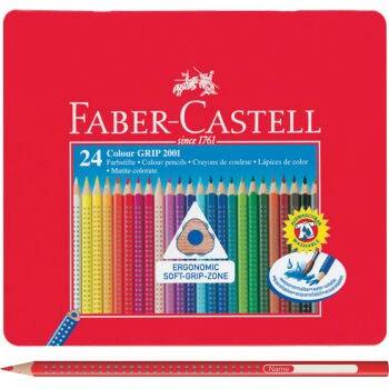 Faber Castell Grip 2001 Boya Kalemi 24 Renk Metal Kutu - 1