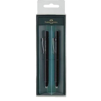 Faber Castell Grip 2011 Tükenmez Kalem-Versatil Kalem Set Buzlu Siyah - 1