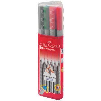 Faber Castell Grip Finepen İnce Uçlu Kalem 0.4 mm 10 Renk Plastik Kutu - 1