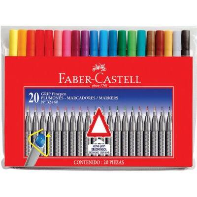 Faber Castell Grip Finepen İnce Uçlu Kalem 0.4 mm 20 Renk - 1