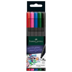 Faber Castell Grip Finepen İnce Uçlu Kalem 0.4 mm Klasik 5 Renk - 1