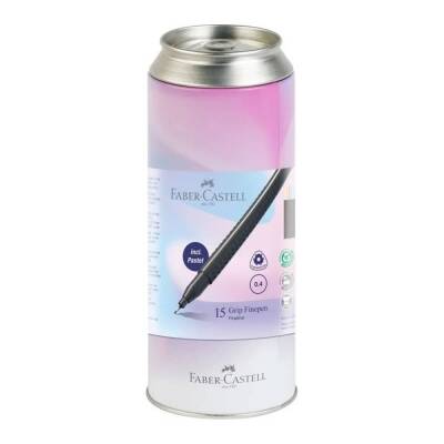 Faber Castell Grip Finepen İnce Uçlu Kalem 15 Renk Tin Metal Kalemlikli Set - 1