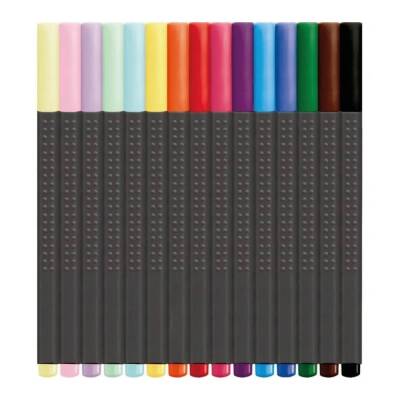 Faber Castell Grip Finepen İnce Uçlu Kalem 15 Renk Tin Metal Kalemlikli Set - 2