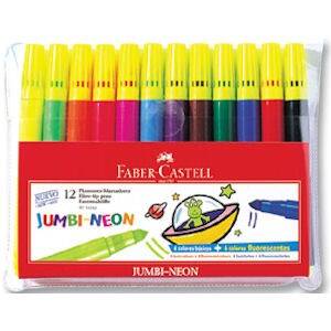 Faber Castell Jumbi Neon Floresan Keçeli Kalem 12 Renk - 1