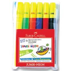 Faber Castell Jumbi Neon Floresan Keçeli Kalem 6 Renk - 1