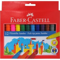 Faber Castell Jumbo Keçeli Kalem 12 Renk - 1