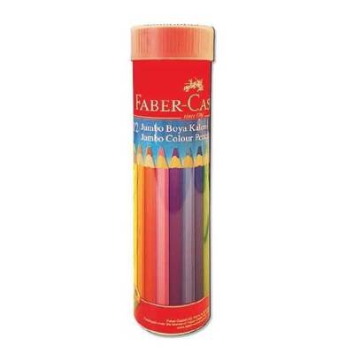 Faber Castell Jumbo Kuru Boya 12 Renk Metal Tüp - 1