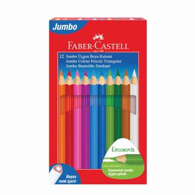 Faber Castell Jumbo Üçgen Kuru Boya 12 Renk - 1