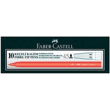 Faber Castell Keçeli Kalem Kırmızı 10'lu Kutu - 1