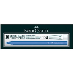 Faber Castell Keçeli Kalem Mavi 10'lu Kutu - 1