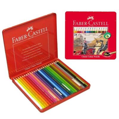 Faber Castell Kuru Boya Kalemi 24 Renk Metal Kutu - 1