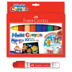Faber Castell Multi Crayon Çok Amaçlı Çevirmeli Pastel Boya 10 Renk - 1