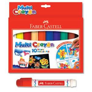 Faber Castell Multi Crayon Çok Amaçlı Çevirmeli Pastel Boya 10 Renk - 1