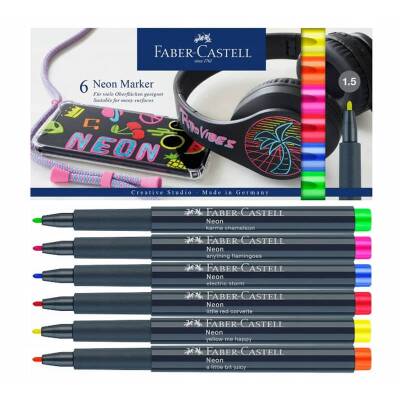 Faber Castell Neon Permanent Kalem 6 Renk - 1