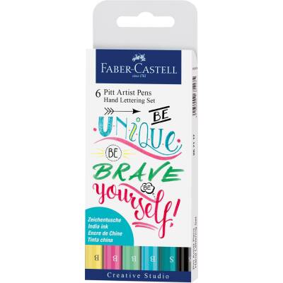 Faber Castell Pitt Kaligrafi Seti Pastel 6'lı 267116 - 1