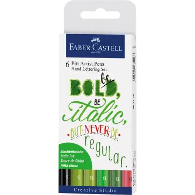 Faber Castell Pitt Kaligrafi Seti Yeşil 6'lı 267117 - 1