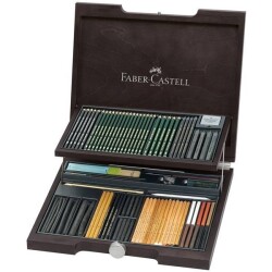 Faber Castell Pitt Monochrome Ahşap Kutulu Set - 1