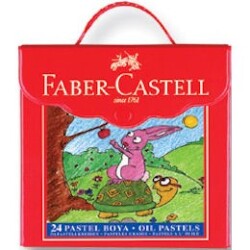 Faber Castell Plastik Çantalı Tutuculu Pastel Boya 24 Renk - 1
